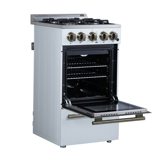 Forno Lamazze 20 Inch, White Freestanding Gas Range - FFSGS6265-20WHT