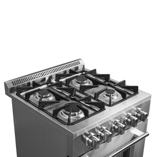 Forno Breno 24-Inch, Stainless Steel Freestanding Gas Range, Compact Design - FFSGS6272-24
