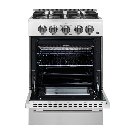 Forno Breno 24-Inch, Stainless Steel Freestanding Gas Range, Compact Design - FFSGS6272-24