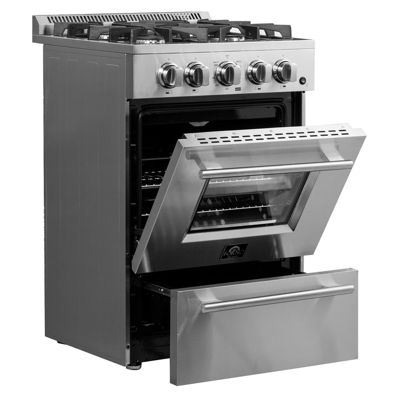 Load image into Gallery viewer, Forno Breno 24-Inch, Stainless Steel Freestanding Gas Range, Compact Design - FFSGS6272-24
