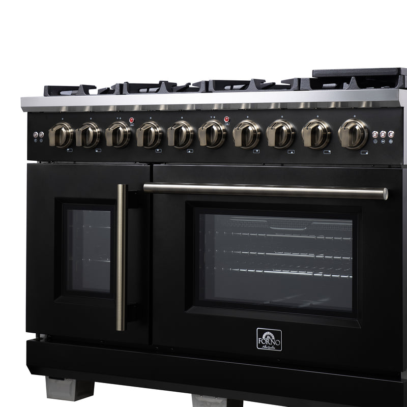 Load image into Gallery viewer, Forno Capriasca 48-Inch, Black Freestanding French Door Gas Range, 8 Burners, Convection Oven, Energy Efficient
