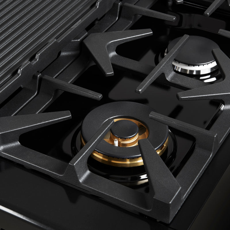 Load image into Gallery viewer, Forno Antico 48-Inch Freestanding Gas Range, Black, Antique Brass Design, 8 Burners, Griddle, Double Ovens, Energy Efficient
