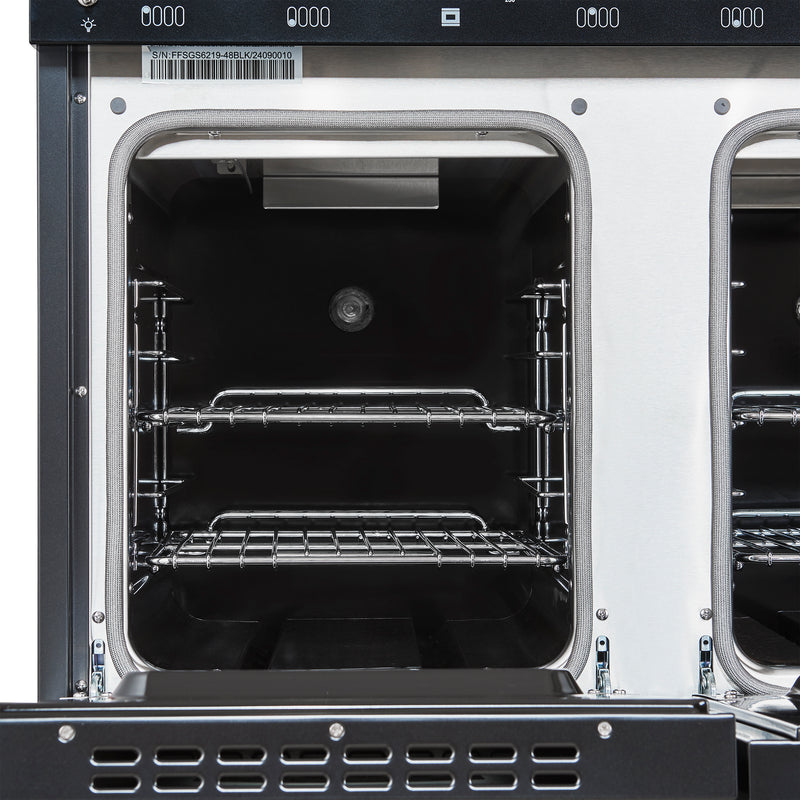 Load image into Gallery viewer, Forno Antico 48-Inch Freestanding Gas Range, Black, Antique Brass Design, 8 Burners, Griddle, Double Ovens, Energy Efficient
