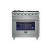 Forno Massimo 36-Inch, Stainless Steel Gas Range with 6 Sealed Burners and Convection Oven - FFSGS6239-36
