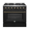 Forno Galiano 36-inch, Black Freestanding Gas Range - FFSGS6244-36BLK