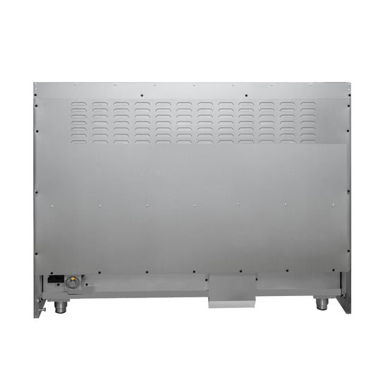 Forno Galiano 48-Inch Freestanding Gas Range, Stainless Steel, 8 Burners, 107,000 BTU, Griddle, Double Ovens, Energy Efficient, Blue Doors