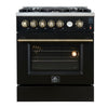 Forno Giovanni 30-inch, Black Gas Range with 5 Burners - FFSGS6274-30BLK