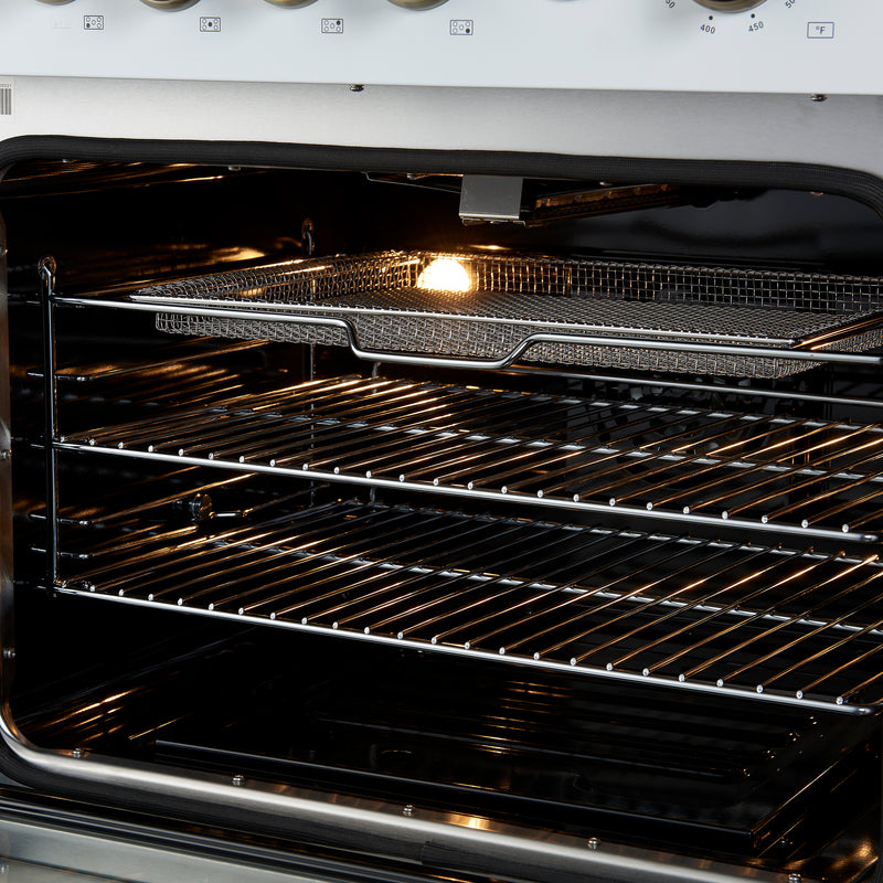 Load image into Gallery viewer, Giovanni 30-inch Gas Range White &amp; Antique Brass Design, 5 Burners 67,000 BTU, 4.32 cu.ft. Convection Oven
