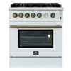 Forno Giovanni 30-inch, White Gas Range with 5 Burners - FFSGS6274-30WHT