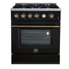 Forno Marco 30-inch, Black Gas Range with 4 Burners - FFSGS6277-30BLK