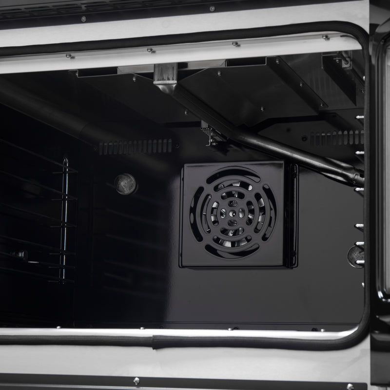 Load image into Gallery viewer, Forno Galiano 30-inch French Door Gas Range Black and Antique Brass Design, 5 Sealed Burners 68,000 BTU,  4.32 cu.ft. Convection Oven
