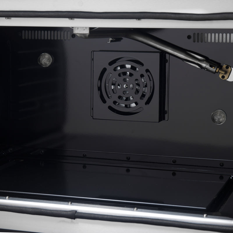 Load image into Gallery viewer, Forno Galiano 36-inch French Door Gas Range Black and Antique Brass Design, 6 Sealed Burners 83,000 BTU, 5.36 cu.ft. Convection Oven

