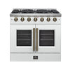 Forno Galiano 36-inch, White French Door Gas Range with 6 Sealed Burners - FFSGS6444-36WHT
