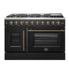 Forno Galiano 48 inch, Black Freestanding French Door Gas Range - FFSGS6444-48BLK