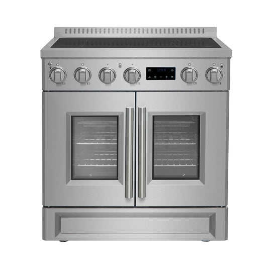 Forno Torino 30 Inch, Stainless Steel French Door Induction Range with Air Fryer - FFSIN0950-30