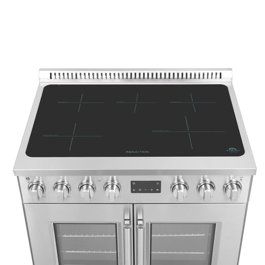 Forno Torino 36 Inch, Stainless Steel French Door Induction Range with Air Fryer - FFSIN0950-36