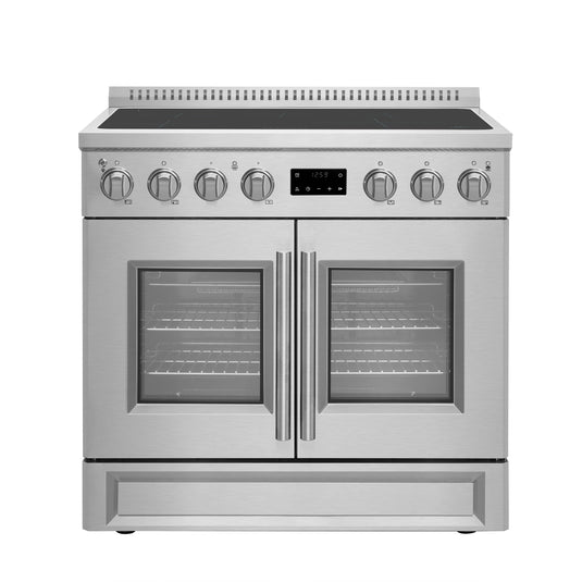 Forno Torino 36 Inch, Stainless Steel French Door Induction Range with Air Fryer - FFSIN0950-36