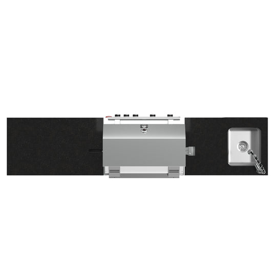 Forno Bulnes 30-Inch, Stainless Steel BBQ, with 3 Burners with Sear & Rotisserie Infrared Burners, Beverage Center & Black Granite Countertops - FODKT2506BLK