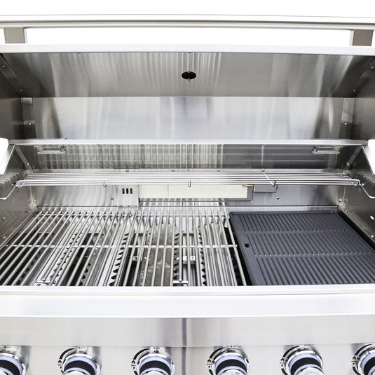 Forno Bulnes 40-Inch, Stainless Steel BBQ, with 5 Burners, Sear & Rotisserie Infrared, Beverage Center & Black Granite Countertops - FODKT2520BLK