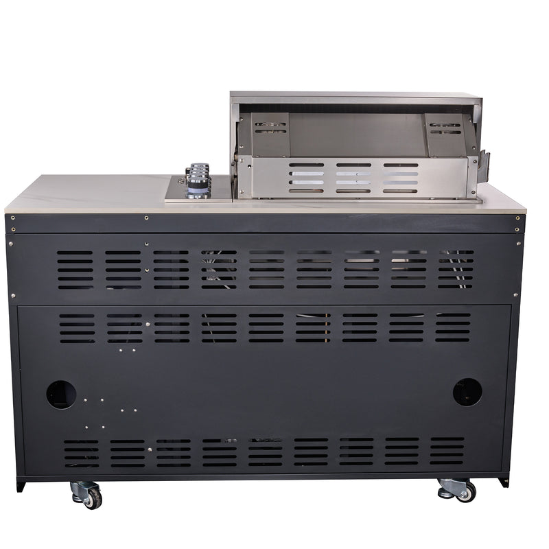 Load image into Gallery viewer, Forno Rimini Outdoor Kitchen: 30&quot; BBQ 62,600 BTU, 4.8 cu.ft. Refrigerators, White Countertops
