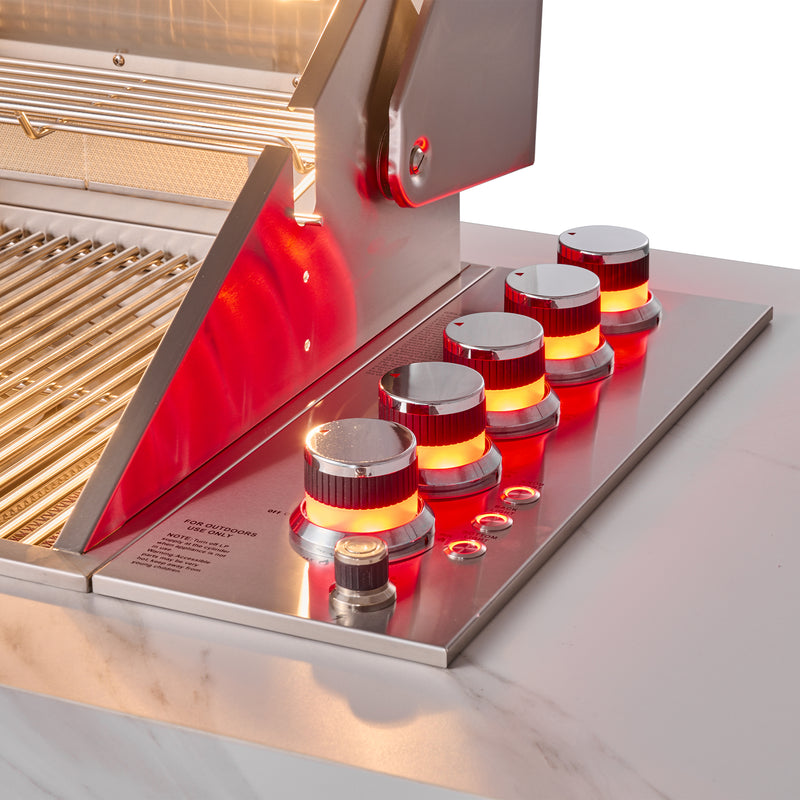 Load image into Gallery viewer, Forno Rimini Outdoor Kitchen: 30&quot; BBQ 62,600 BTU, 4.8 cu.ft. Refrigerators, White Countertops
