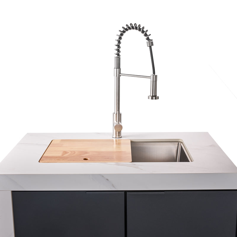 Load image into Gallery viewer, Forno Rimini Outdoor Kitchen: 30&quot; BBQ 62,600 BTU, 4.8 cu.ft. Refrigerators, White Countertops
