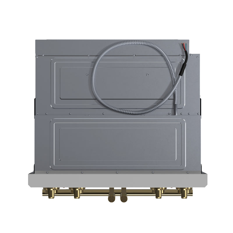 Load image into Gallery viewer, Forno Asti 30-Inch Double Electric Wall Oven with Upper French Doors in White &amp; Antique Brass, 7.36 cu. ft. Dual True Convection, 7,200W, Air Fry, Sous Vide, Self-Clean
