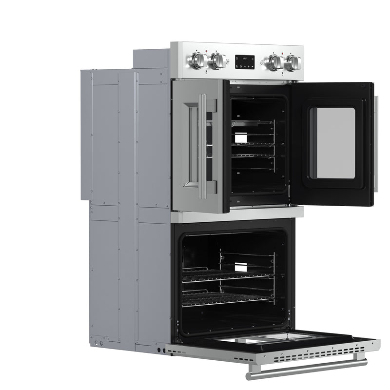 Load image into Gallery viewer, Forno Asti 30-Inch Double Electric Wall Oven with Upper French Doors in Stainless Steel, 7.36 cu. ft. Dual True Convection, 7,200W, Air Fry, Sous Vide, Self-Clean
