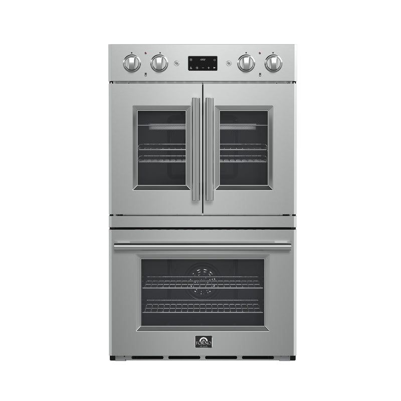 Load image into Gallery viewer, Forno Asti 30-Inch Double Electric Wall Oven with Upper French Doors in Stainless Steel, 7.36 cu. ft. Dual True Convection, 7,200W, Air Fry, Sous Vide, Self-Clean
