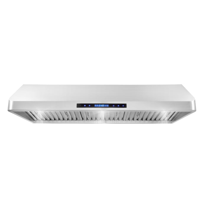Cosmo 48 in. Ducted Under Cabinet Range Hood with Soft-Touch Controls, Permanent Filters, 4-Speed Fan, LED Lights in Stainless Steel