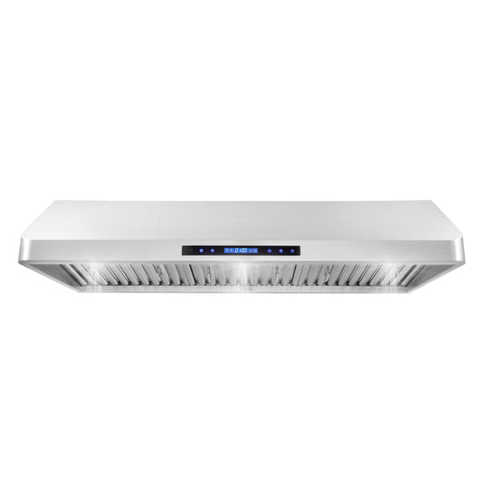 Cosmo 48 in. Ducted Under Cabinet Range Hood with Soft-Touch Controls, Permanent Filters, 4-Speed Fan, LED Lights in Stainless Steel