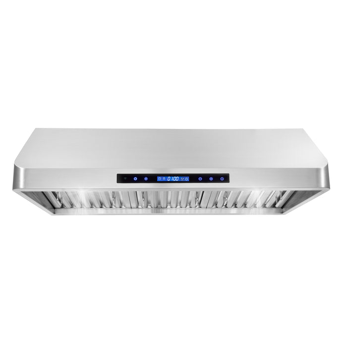 Cosmo 36 in. Ducted Under Cabinet Range Hood in Stainless Steel with Touch Display, LED Lighting and Permanent Filters