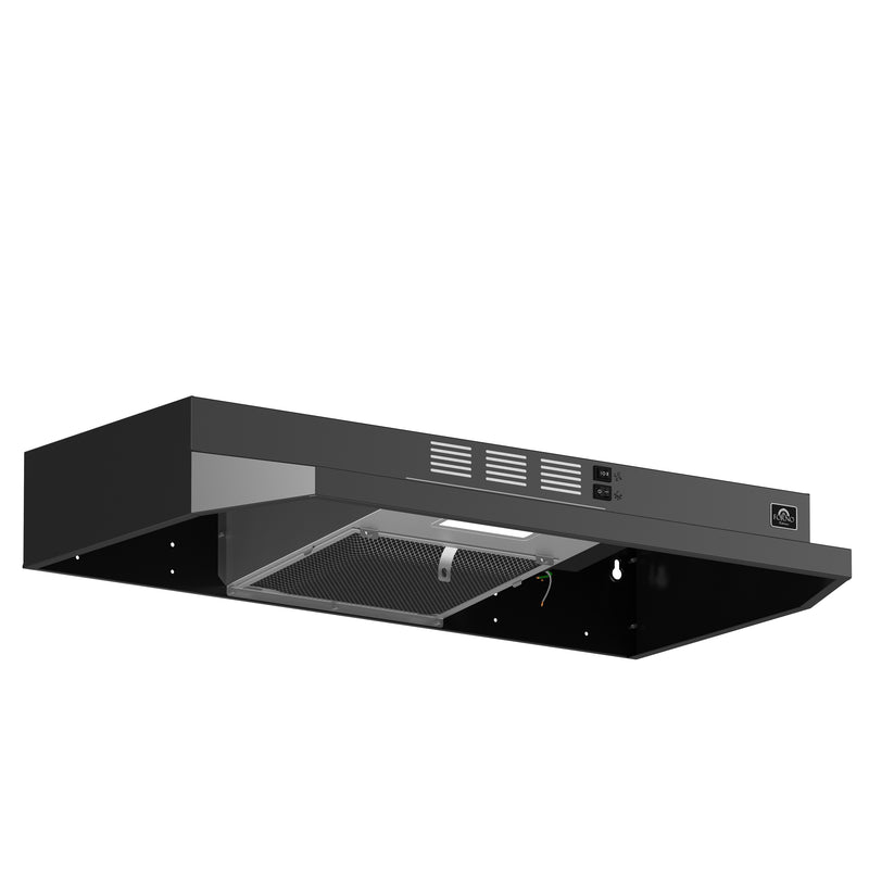 Load image into Gallery viewer, Forno Cappa 30-Inch Under Cabinet Range Hood, Black, 200 CFM, Convertible, LED Lighting
