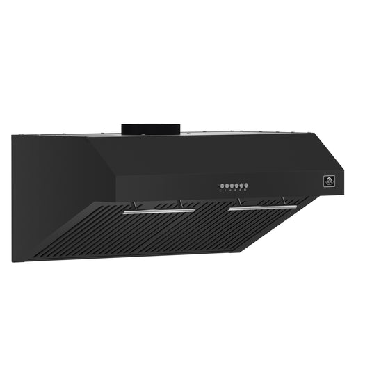 Forno Bari Espresso 30-Inch, Black Under Cabinet Range Hood - FRHUC5255-30BLK
