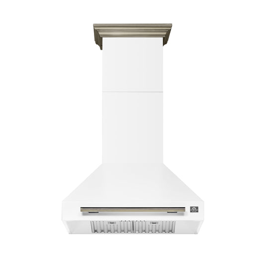 Forno Aria 30 Inch, White Wall-Mounted Range Hood - FRHWM5095-30WHT