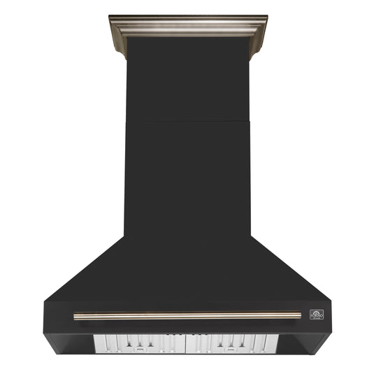 Forno Aria 36 Inch, Black Wall-Mounted Range Hood - FRHWM5095-36BLK