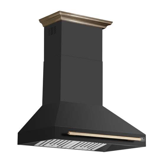 Forno Aria 36 Inch, Black Wall-Mounted Range Hood - FRHWM5095-36BLK