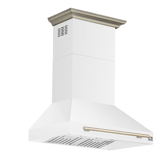 Forno Aria 36 Inch, White Wall-Mounted Range Hood - FRHWM5095-36WHT