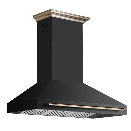 Forno Aria 48 Inch, Black Wall-Mounted Range Hood - FRHWM5095-48BLK