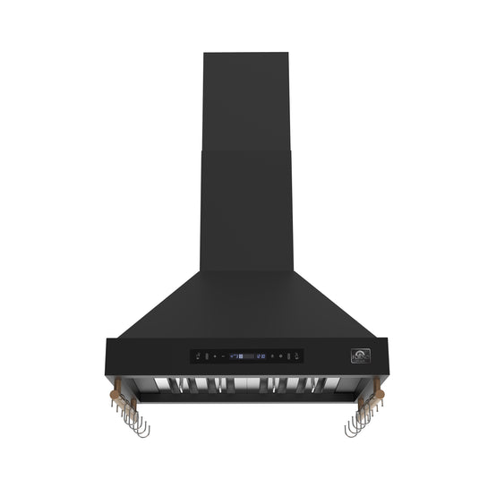 Forno Venezia 30 Inch, Black Wall-Mounted Range Hood with Touch Controls and Baffle Filters - FRHWM5503-30BLK