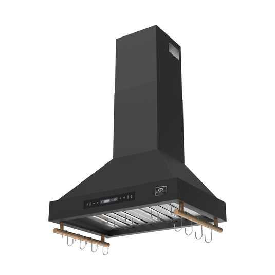 Forno Venezia 30 Inch, Black Wall-Mounted Range Hood with Touch Controls and Baffle Filters - FRHWM5503-30BLK