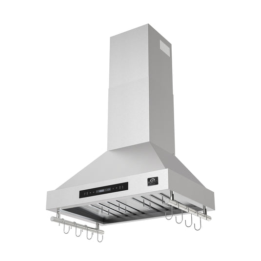 Forno Venezia 30 Inch, Stainless Steel Wall-Mounted Range Hood with Touch Controls and Baffle Filters - FRHWM5503-30