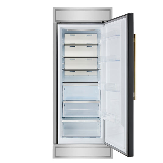 Forno Maderno 28-Inch, Black Built-In Convertible Refrigerator with Right Swing - FFFFD1722-32RMG-BLK