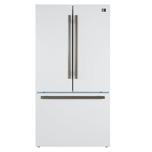 Forno Rivello 36 Inch, White French Door Refrigerator - FFFFD1783-36WHT