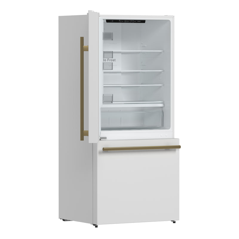 Load image into Gallery viewer, Forno Milano Espresso 31-Inch White French Door Refrigerator, Bottom Freezer, 17.2 Cu. Ft., Energy-Efficient, No Frost, Built-In Ice Maker
