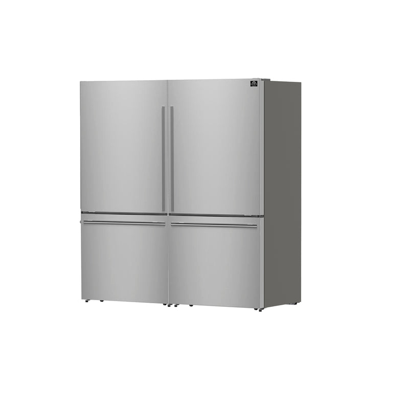 Load image into Gallery viewer, Forno Milano 2-Piece 62-Inch, Stainless Steel Freestanding Dual Bottom Freezer Refrigerator - FFFFD1787-60S
