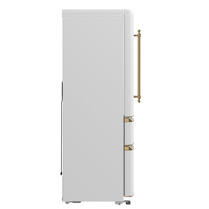 Load image into Gallery viewer, Forno Luigi 33-Inch French Door Refrigerator, 18 cu.ft, White Finish, Antique Brass Handles, ENERGY STAR Certified
