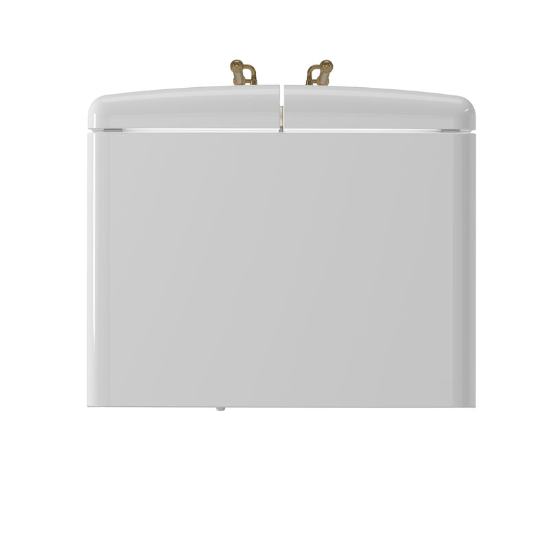 Load image into Gallery viewer, Forno Luigi 33-Inch French Door Refrigerator, 18 cu.ft, White Finish, Antique Brass Handles, ENERGY STAR Certified
