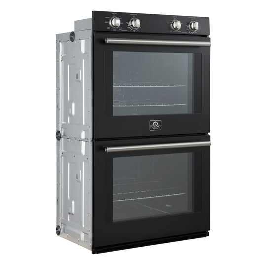 Forno Vomero 30-Inch, Black Double Wall Oven - FBOEL1324-30BLK