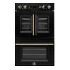 Forno Asti 30-Inch, Black Double Electric Wall Oven with Upper French Doors and Air Fryer - FBOEL1340-30BLK